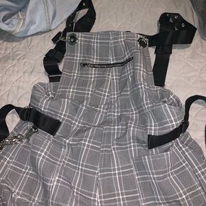 Plaid jumpsuit / overalls